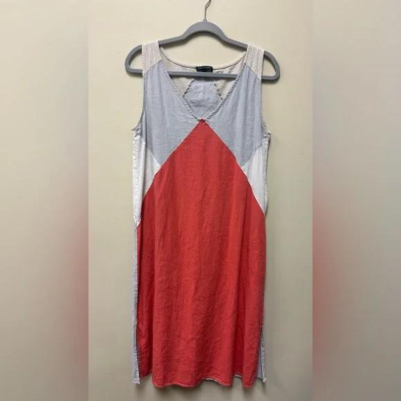 For Cynthia | Dresses | For Cynthia Linen Blend Colorblock Midi Dress Sz L  Large | Poshmark
